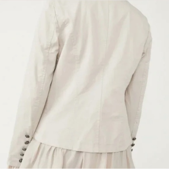 Free People Ruffles Romance Jacket Military Style Button Front NWT - Picture 2 of 14